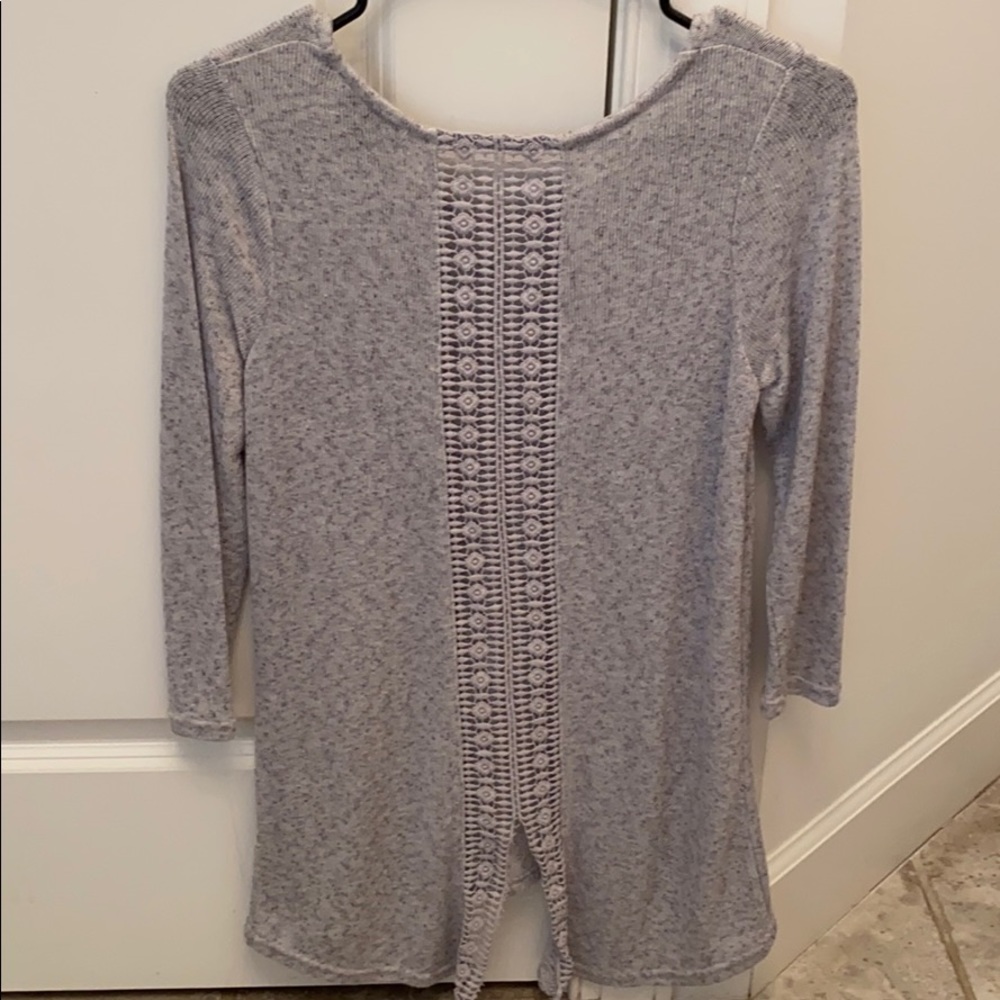 The Limited Gray Detailed Back Top, S, Worn Once